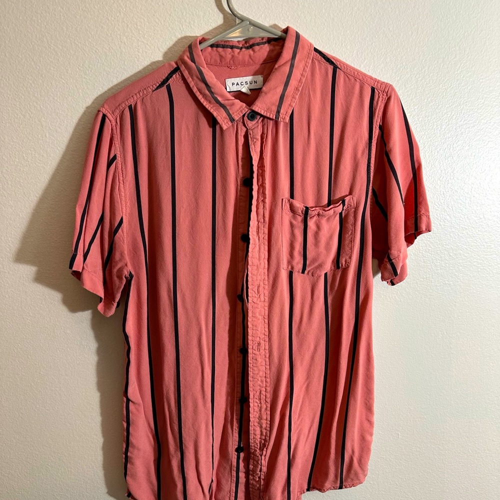 PacSun stripe camp resort shirt